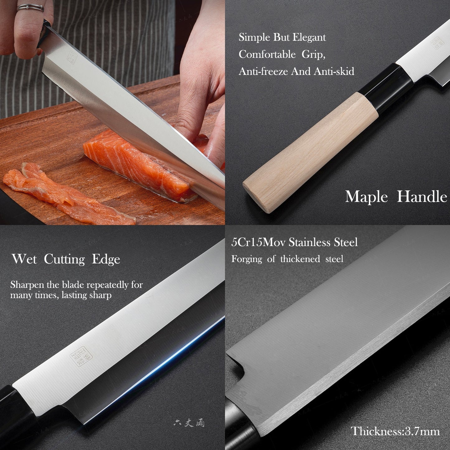 Couteaux professionnels de chef japonais de 11 pouces