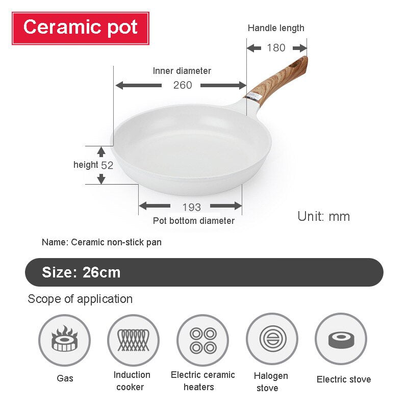 Ensemble de poêles à frire en céramique et antiadhésives