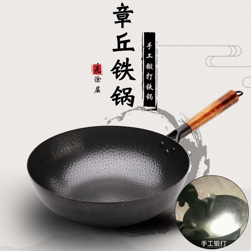 Wok en fonte fait main 32cm