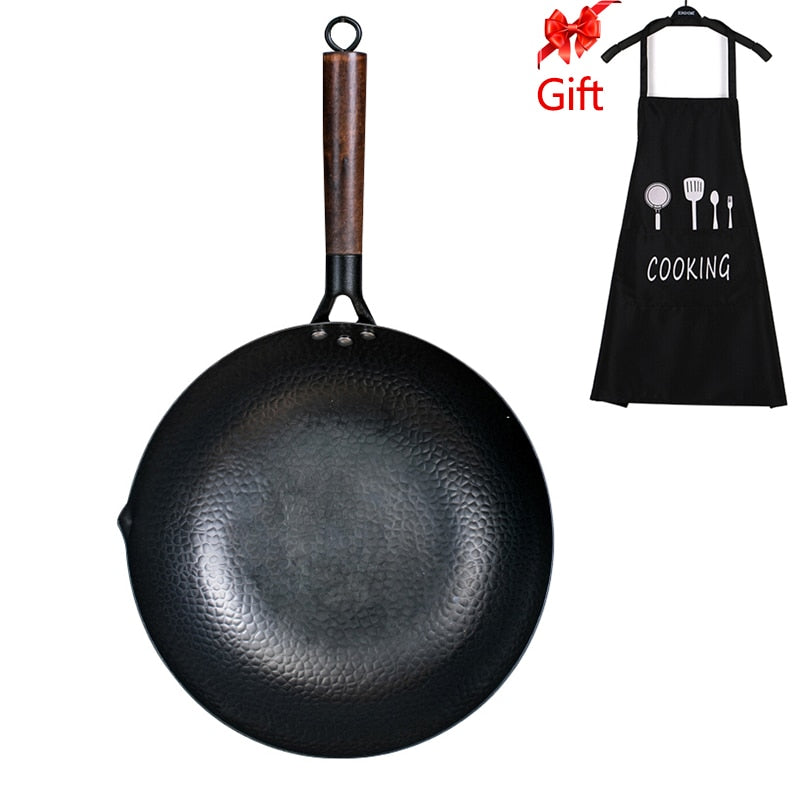 Wok poêle en fonte