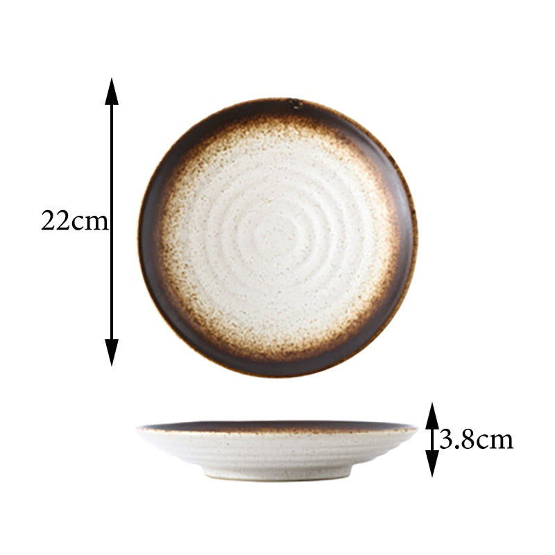 Assiette ronde profonde style japonais