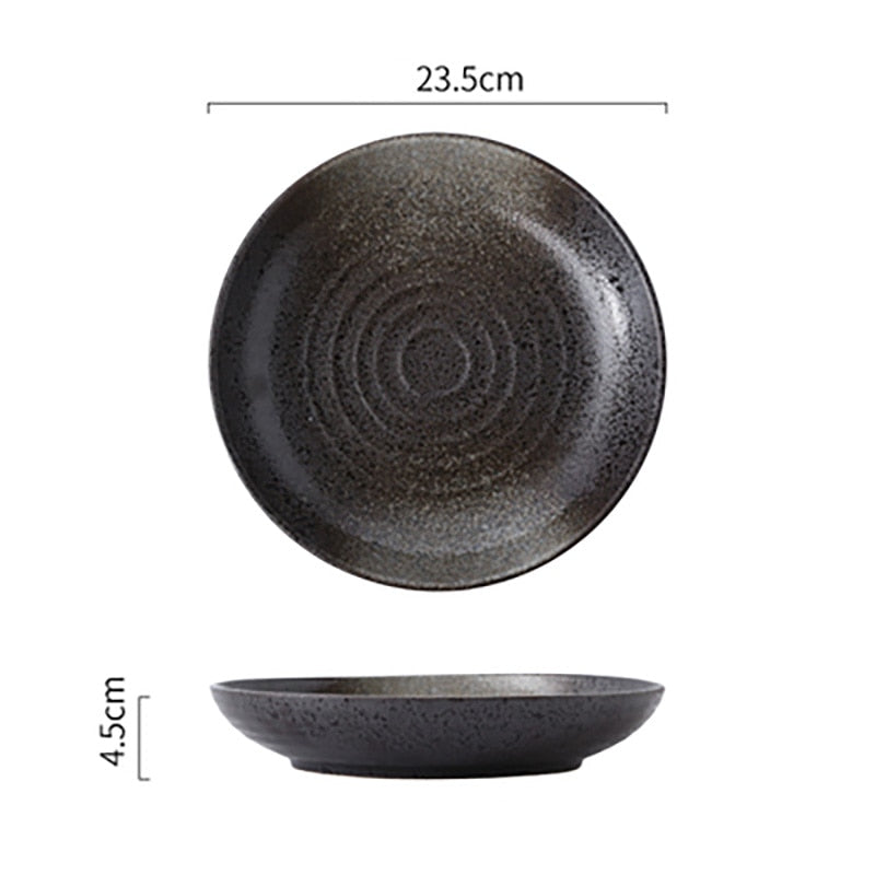 Assiette ronde profonde style japonais