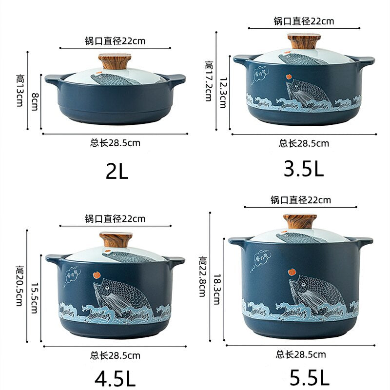 Casseroles en céramique motifs asiatique