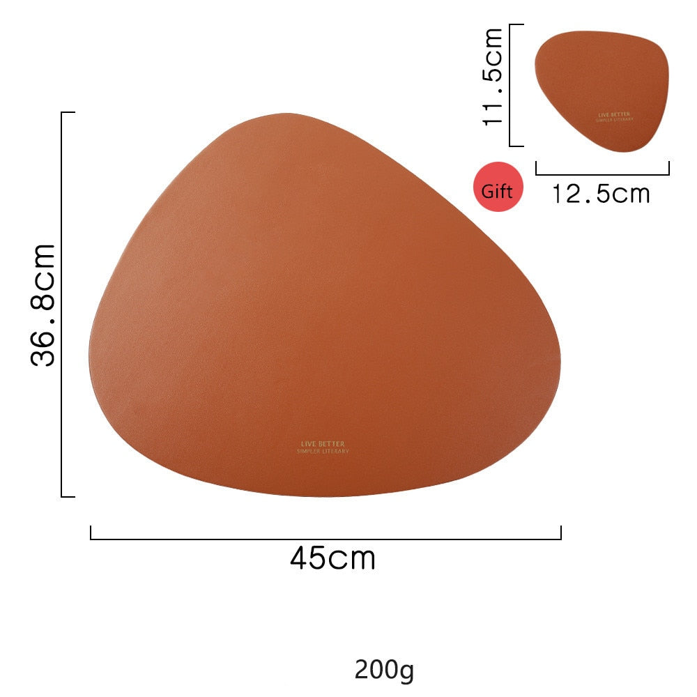 sous-plat  en cuir de PU Isolation thermique antidérapante