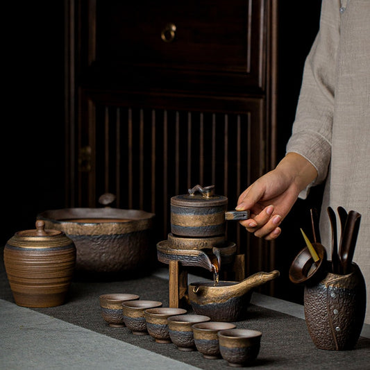 théière en céramique japonaise avec 6 tasses