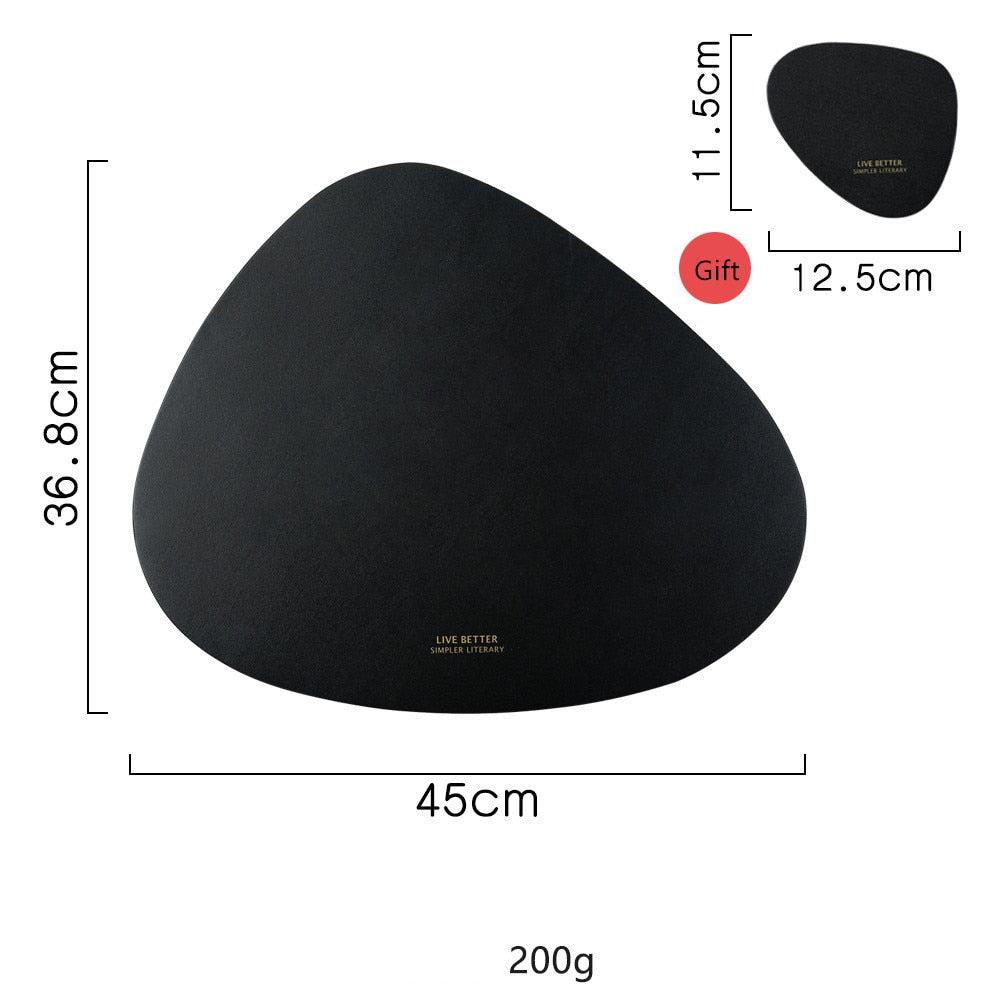 sous-plat  en cuir de PU Isolation thermique antidérapante