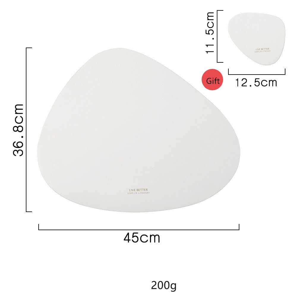 sous-plat  en cuir de PU Isolation thermique antidérapante