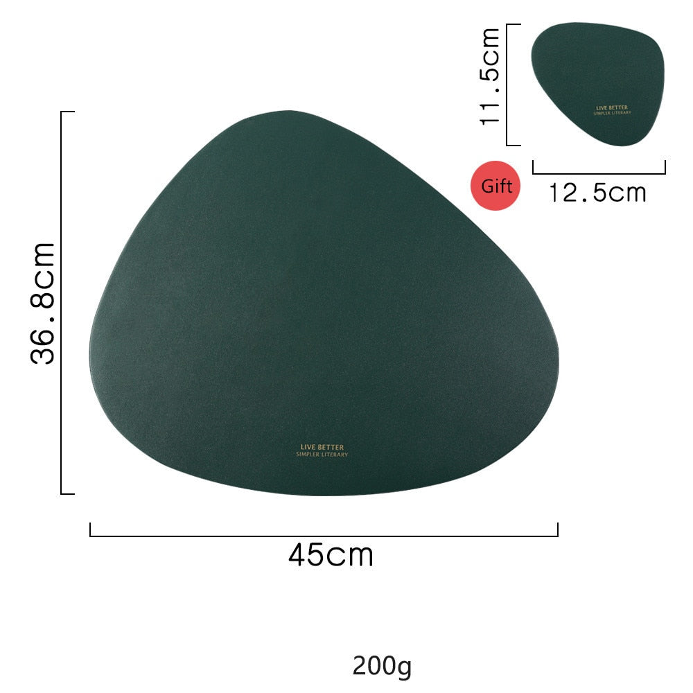 sous-plat  en cuir de PU Isolation thermique antidérapante