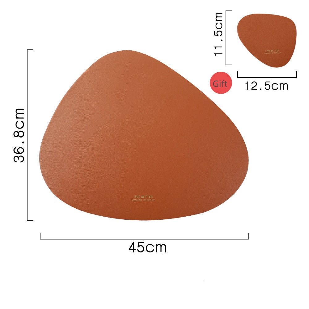 sous-plat  en cuir de PU Isolation thermique antidérapante